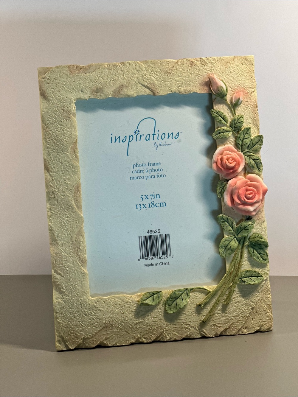 Inspirations By Heirloom Pink Rose 5x7 Photo Frame Floral Cottage Decor